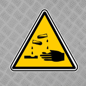 Symbool voor corrosieve materiaalgevaren sticker