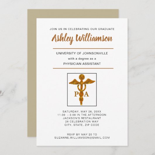 Symbool voor de bekendmaking van het Afstuderen va Aankondiging (Voorkant / Achterkant)