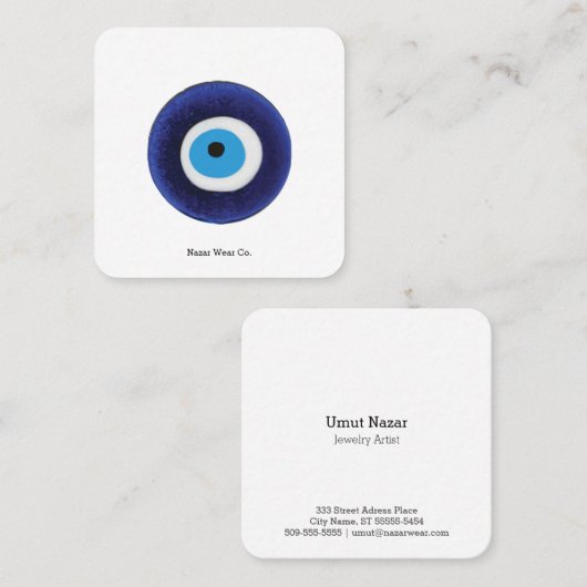 Symbool voor de bescherming van het naaldhoekje vierkante visitekaartje (Voorkant / Achterkant)