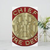 Symbool voor de brandweer briefpapier (Staand voorkant)