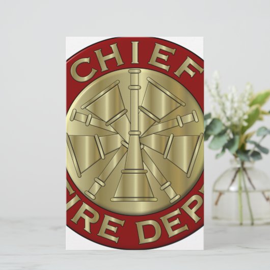 Symbool voor de brandweer briefpapier (Staand voorkant)