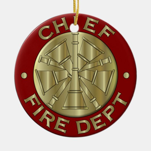 Symbool voor de brandweer keramisch ornament (Voorkant)