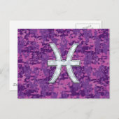 Symbool voor de dierentuin van de pisces op Fuchsi Briefkaart (Voorkant / Achterkant)