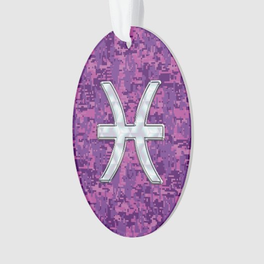 Symbool voor de dierentuin van de pisces op Fuchsi Ornament (voorkant)