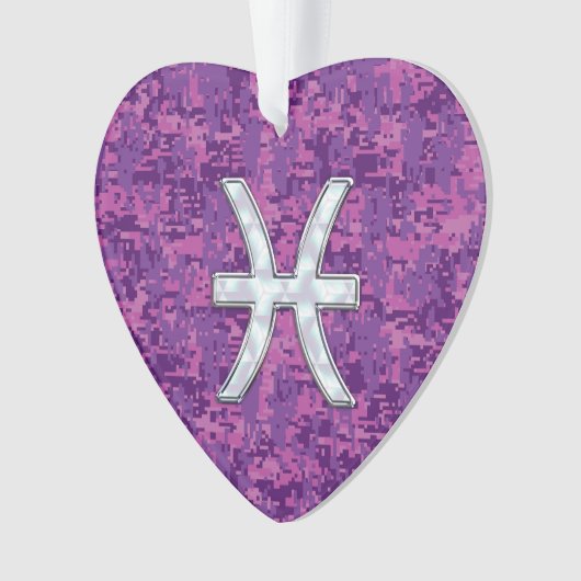 Symbool voor de dierentuin van de pisces op Fuchsi Ornament (voorkant)