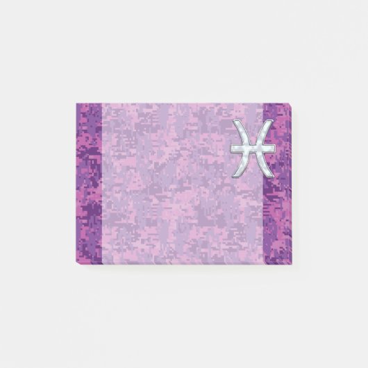 Symbool voor de dierentuin van de pisces op Fuchsi Post-it® Notes (Voorkant)