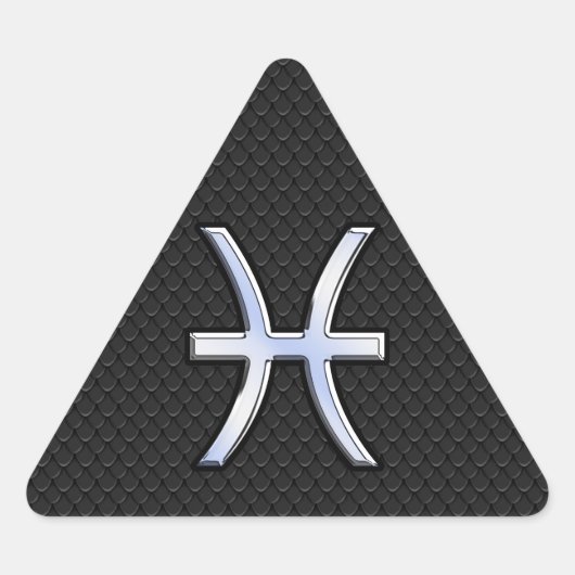 Symbool voor de dierentuin van Pisces op zwarte sl Sticker (Voorkant)