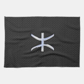 Symbool voor de dierentuin van Pisces op zwarte sl Theedoek (Horizontaal)