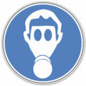 Symbool voor de gevarenaanduiding voor draag ademh sticker (Voorkant)