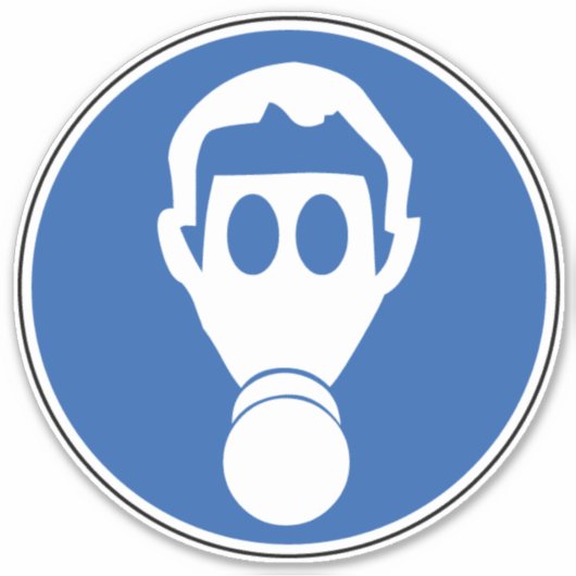 Symbool voor de gevarenaanduiding voor draag ademh sticker (Voorkant)