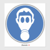 Symbool voor de gevarenaanduiding voor draag ademh sticker (Vel)