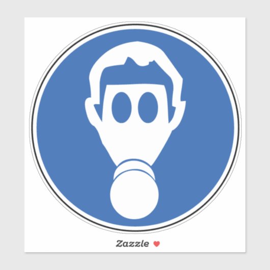 Symbool voor de gevarenaanduiding voor draag ademh sticker (Vel)