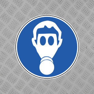 Symbool voor de gevarenaanduiding voor draag ademh sticker