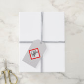 Symbool voor de gevarenzone cadeaulabel (Met Touw)