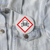 Symbool voor de gevarenzone ronde button 7,6 cm (In situ)