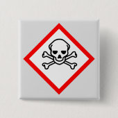 Symbool voor de gevarenzone vierkante button 5,1 cm (Voorkant)