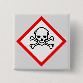 Symbool voor de gevarenzone vierkante button 5,1 cm