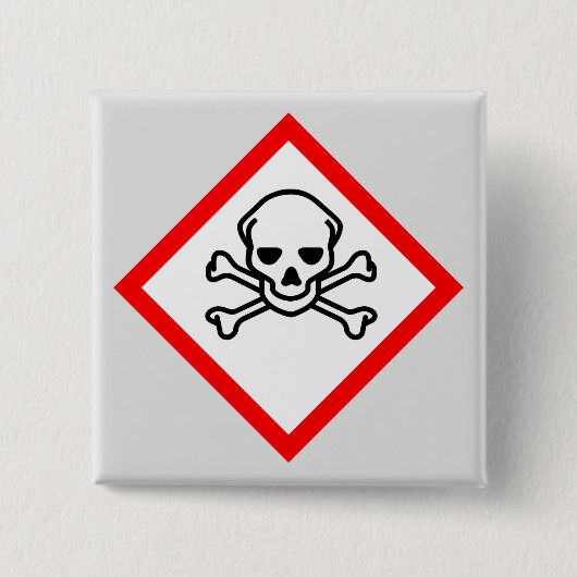 Symbool voor de gevarenzone vierkante button 5,1 cm (Voorkant)