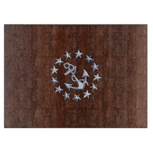 Symbool voor de vlag van het anker voor het noeste snijplank