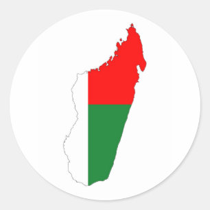 symbool voor de vlag van het madagascar - land ronde sticker