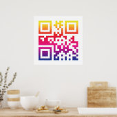 ☮ symbool voor de vrede — QR-code Poster (Keuken)