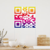 ☮ symbool voor de vrede — QR-code Poster (Keuken)