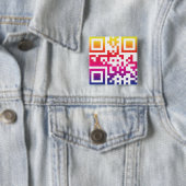 ☮ symbool voor de vrede — QR-code Vierkante Button 5,1 Cm (In situ)