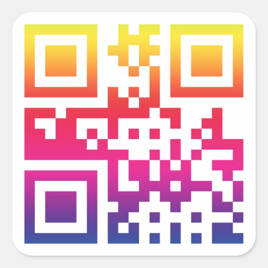 ☮ symbool voor de vrede — QR-code Vierkante Sticker (Voorkant)