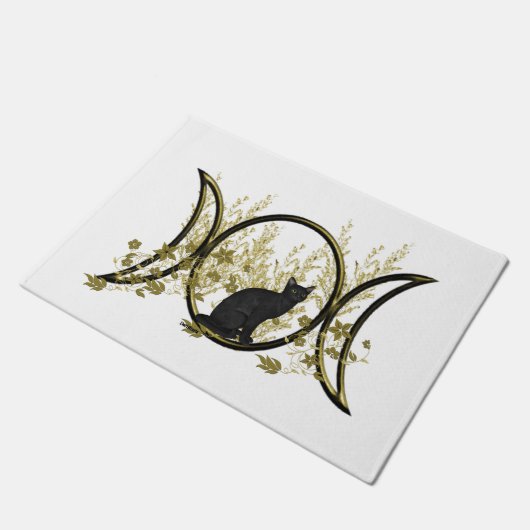 Symbool voor drieduizend zwarte kattevoet deurmat (Schuin)