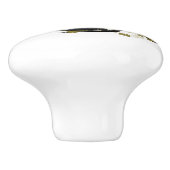 Symbool voor drieduizend zwarte kattevoet keramische knop (Zijkant)