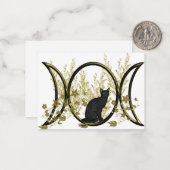 Symbool voor drieduizend zwarte kattevoet notitiekaartje (Voorkant / Achterkant in situ)