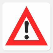 Symbool voor driehoek van aandacht vierkante sticker (Voorkant)