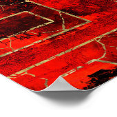 Symbool voor dubbel geluk Geometrisch goud/rode ve Poster (Hoek)