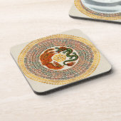 Symbool voor dubbel geluk met Phoenix en Dragon Bier Onderzetter (Linkerzijde)