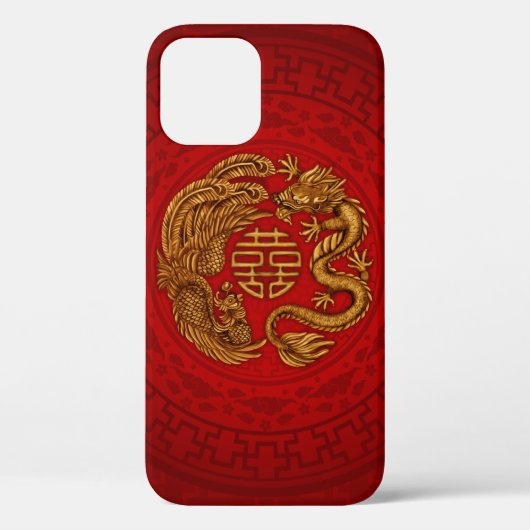 Symbool voor dubbel geluk met Phoenix en Dragon Case-Mate iPhone Case (Achterkant)
