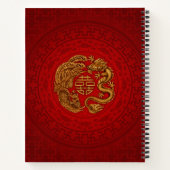 Symbool voor dubbel geluk met Phoenix en Dragon Notitieboek (Achterkant)
