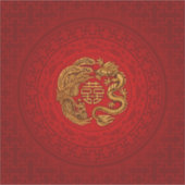 Symbool voor dubbel geluk met Phoenix en Dragon Sticker (Voorkant)