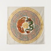Symbool voor dubbel geluk met Phoenix en Dragon Wandkleed (Voorkant)