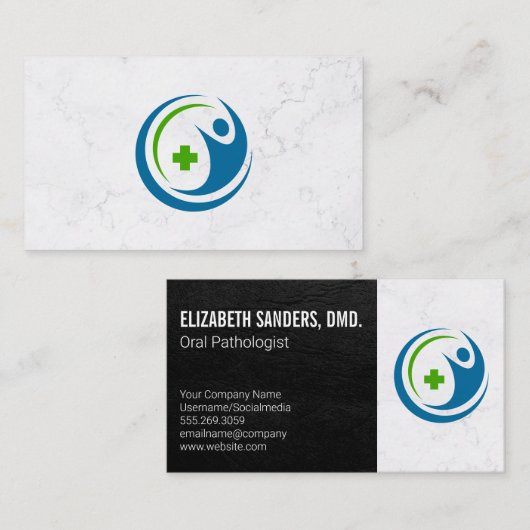 symbool voor eerste hulp op het gebied van gezondh visitekaartje (Voorkant / Achterkant)