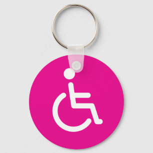 Symbool voor gehandicapten of roze handicap voor m sleutelhanger
