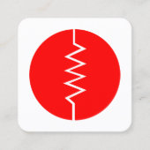 Symbool voor gekrulde weerstand - Rood en wit Vierkante Visitekaartje (Voorkant)