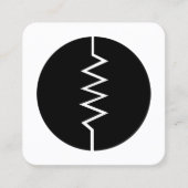Symbool voor gekrulde weerstand - zwart-wit vierkante visitekaartje (Voorkant)