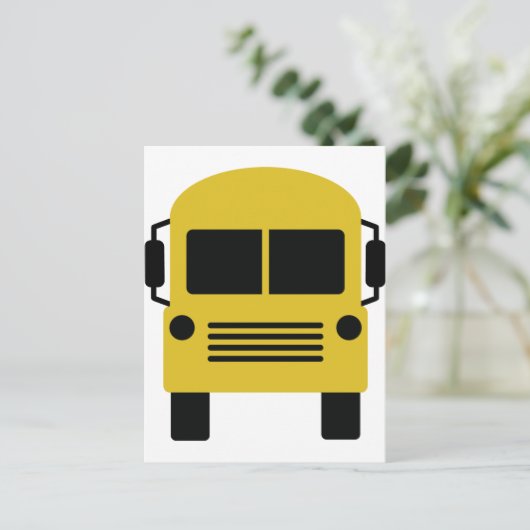 symbool voor gele schoolbus briefkaart (Staand voorkant)