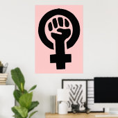Symbool voor gendergelijkheid bij vrouwelijke vrou poster (Thuiskantoor)