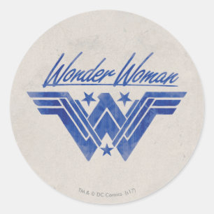 Symbool voor gestapelde sterren in Wonder Woman Ronde Sticker