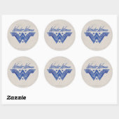 Symbool voor gestapelde sterren in Wonder Woman Ronde Sticker (Vel)