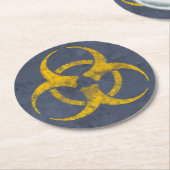 Symbool voor gevaar bij vervorming ronde kartonnen onderzetter (Gebogen)