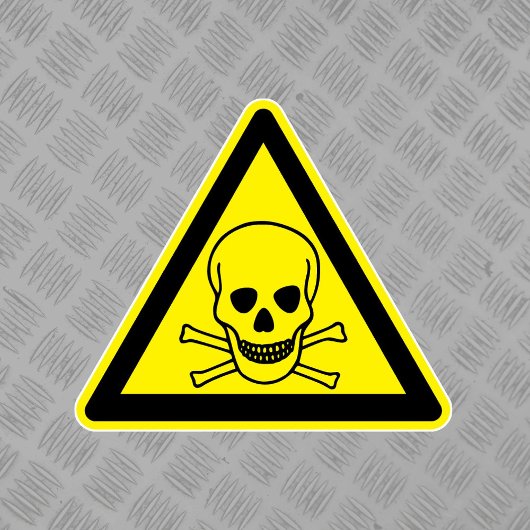 Symbool voor gevaaraanduiding voor giftig materiaa sticker