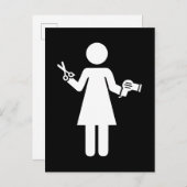 Symbool voor hairdresser briefkaart (Voorkant / Achterkant)