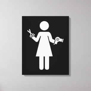 Symbool voor hairdresser canvas afdruk